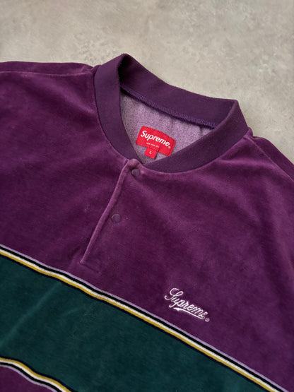 Supreme Stripe Velour Raglan L/S Polo (Str. L)