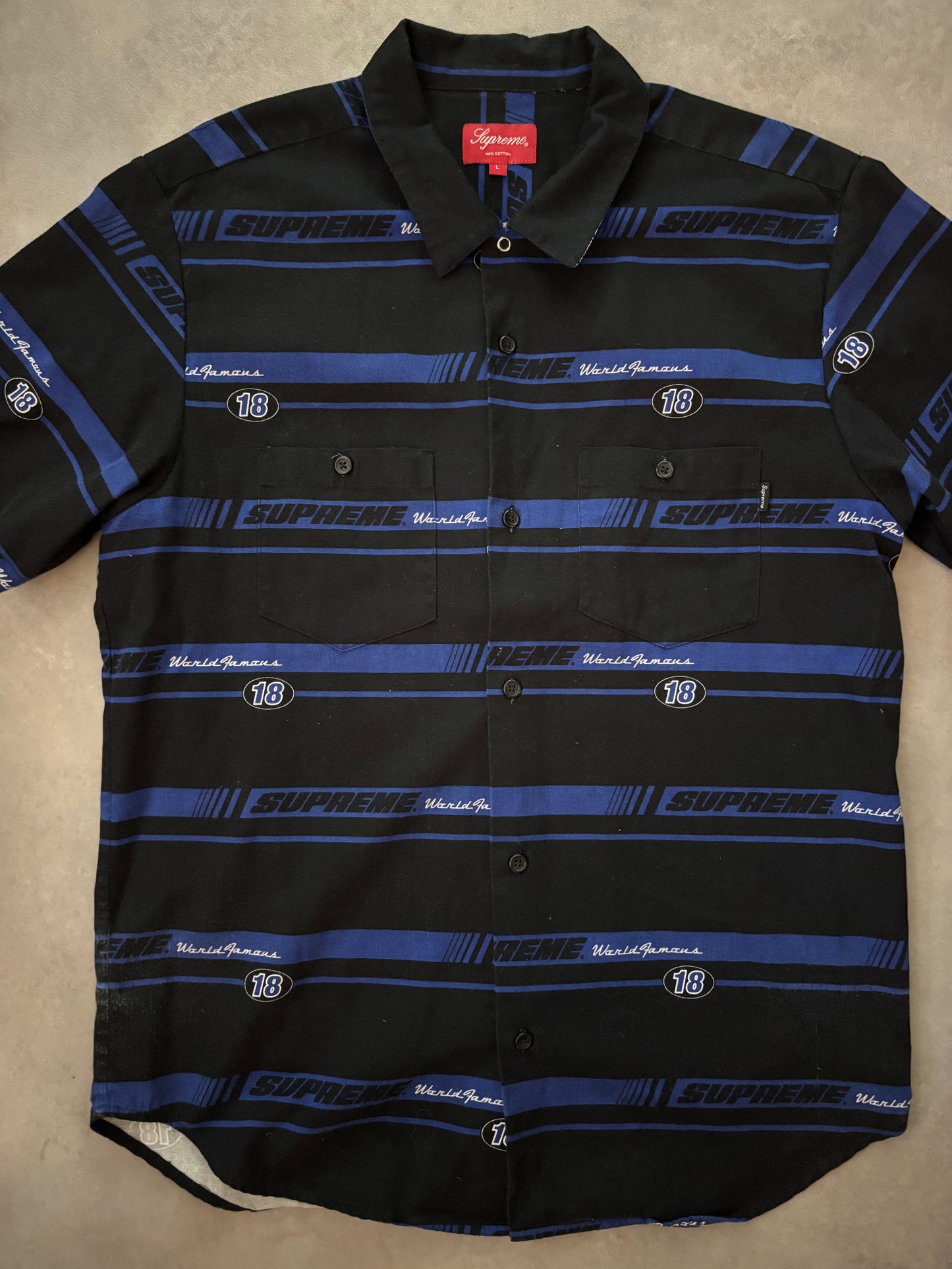 Supreme Striped Racing Work Shirt (Str. L)