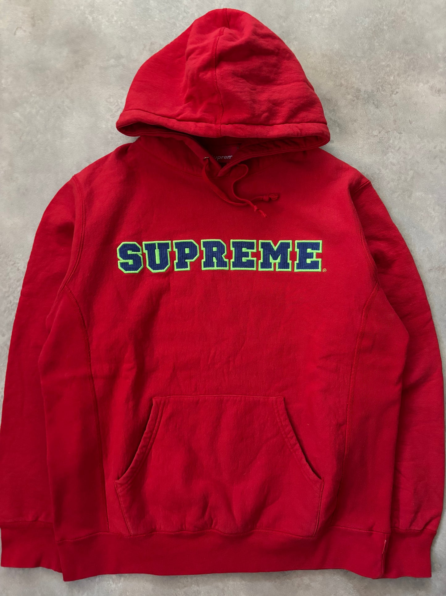 Supreme Cord Collegiate Logo Hooded Sweatshirt (Str. L)