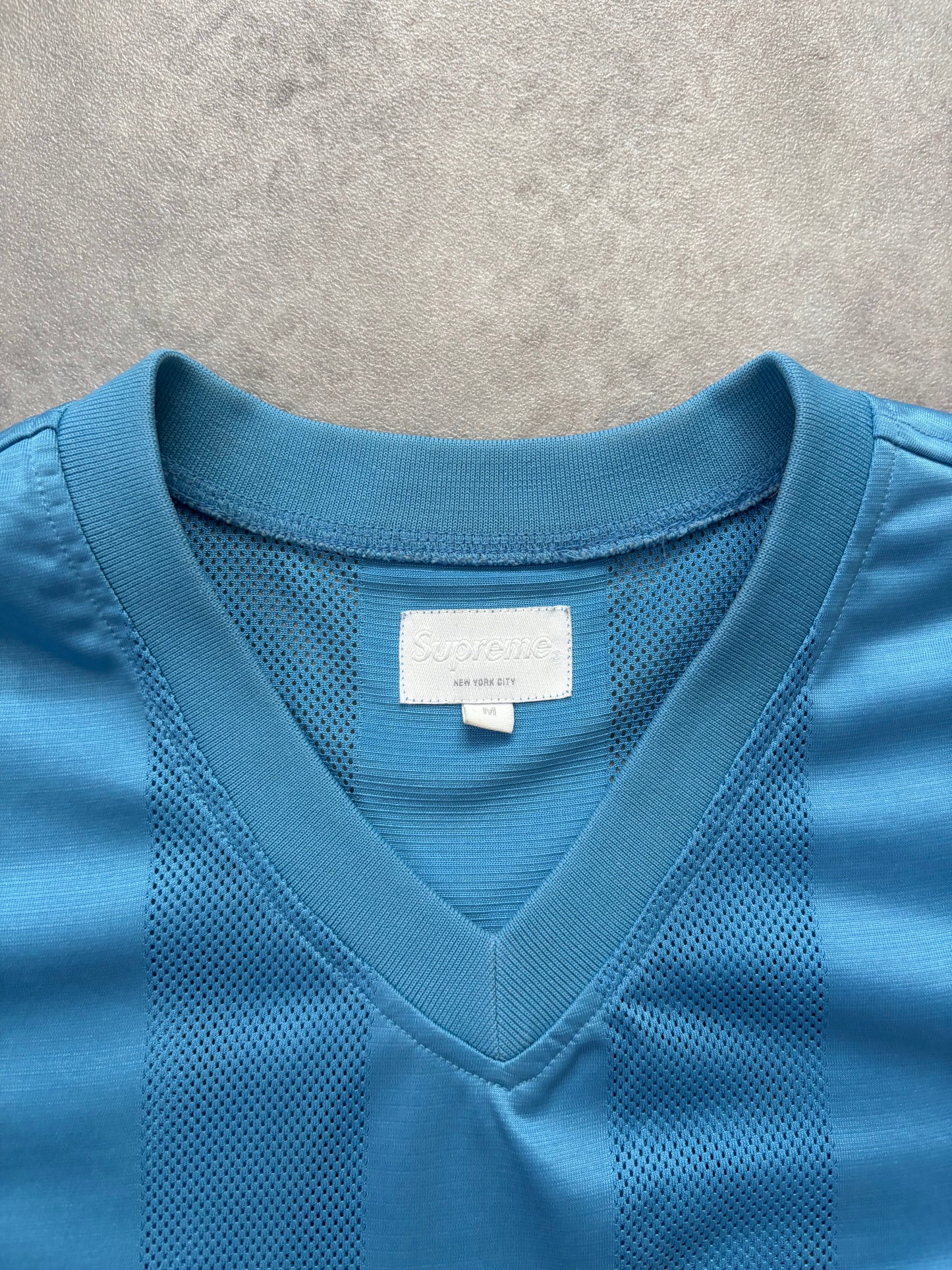 Supreme Velvet Logo Mesh Stripe Top (Str. M)