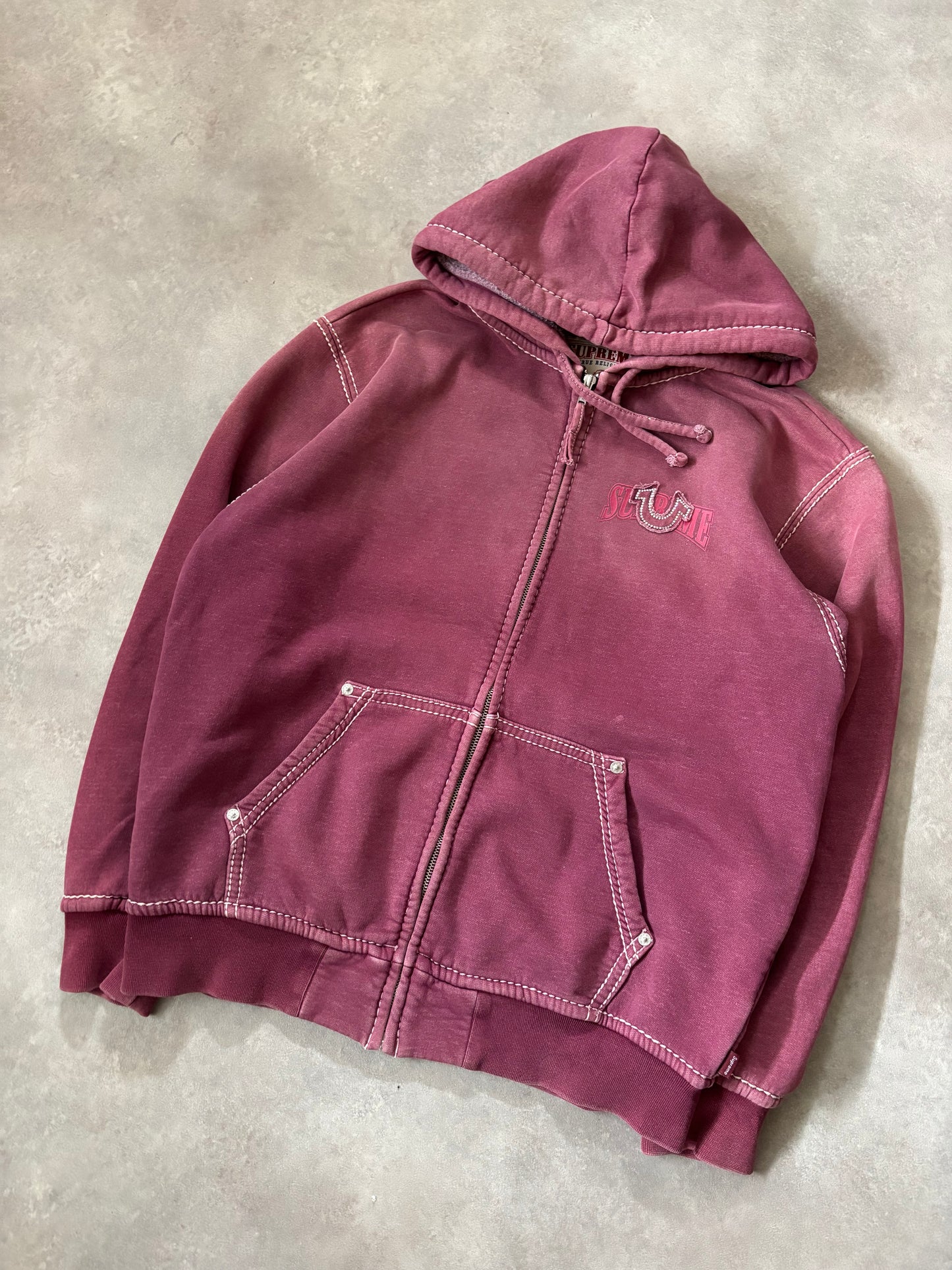 Supreme True Religion Zip Up Hooded Sweatshirt (Str. M)