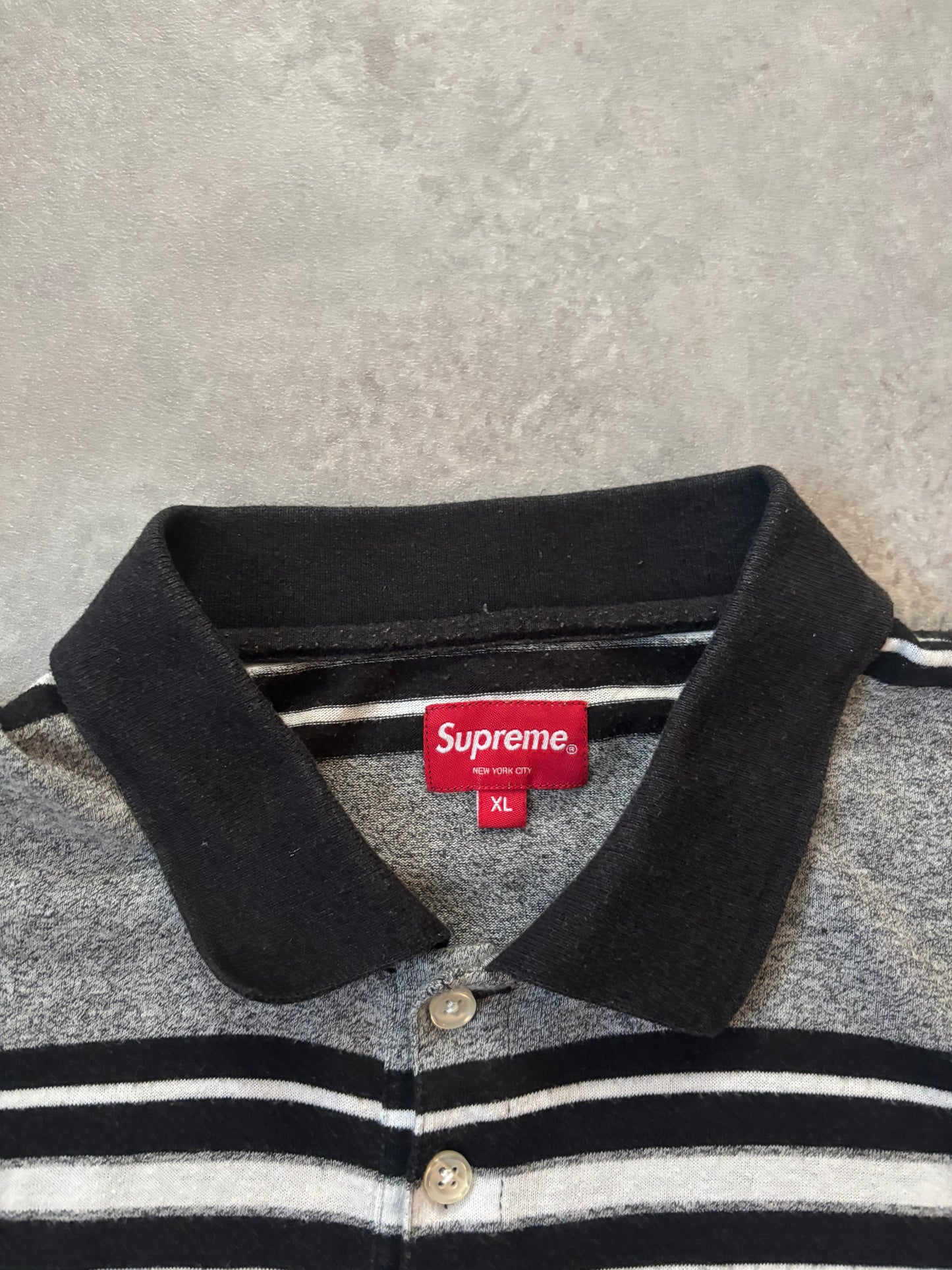Supreme Heather Stripe Polo (Str. XL)