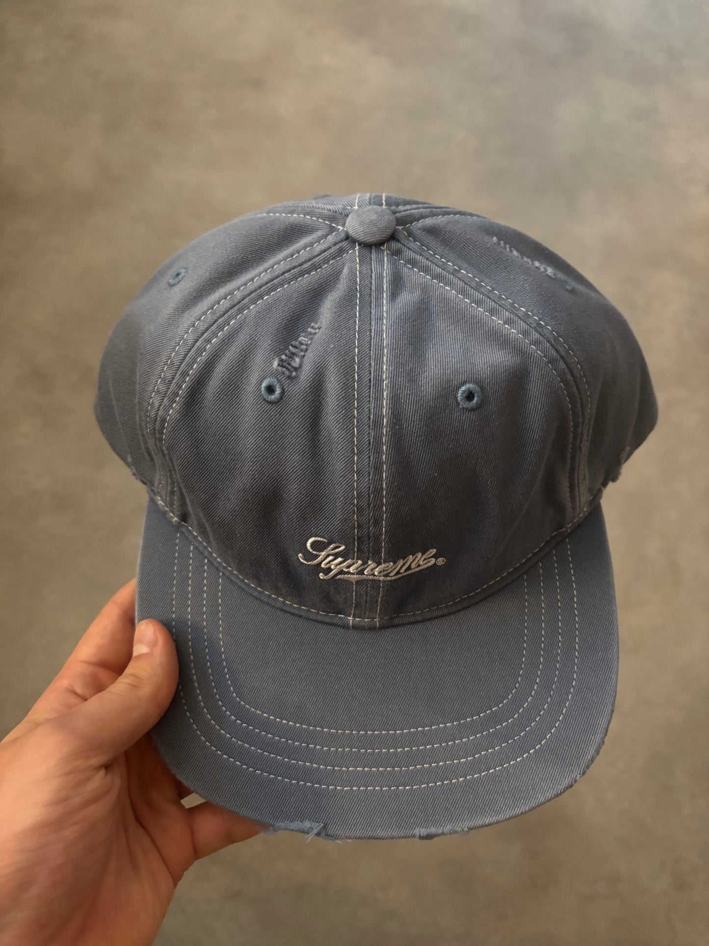 Supreme Distressed Script 6-Panel