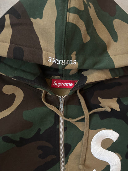 Supreme S Logo Zip Up Hooded Sweatshirt  (Str. M)