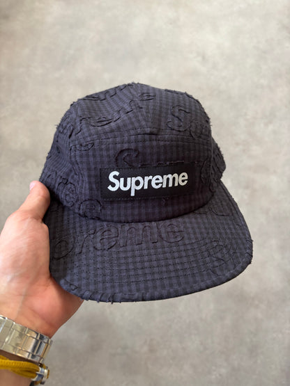 Supreme Monogram Gingham Camp Cap