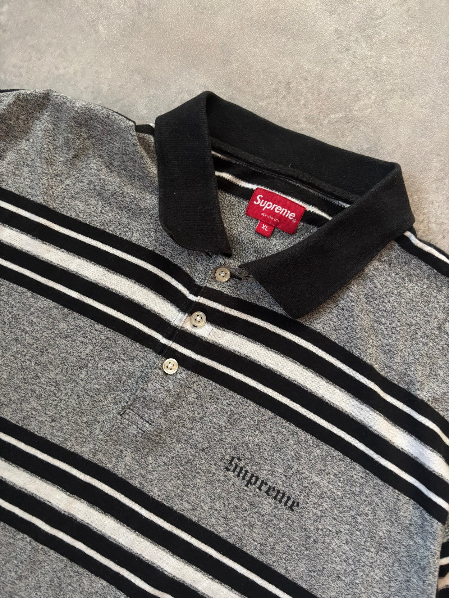 Supreme Heather Stripe Polo (Str. XL)