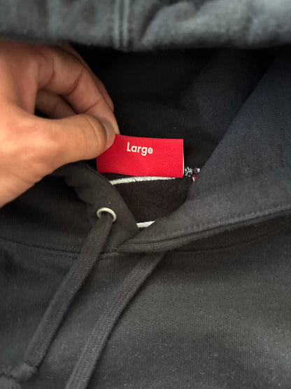Supreme Satin Applique Hooded Sweatshirt (Str. L)