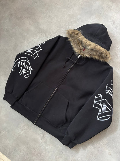Supreme Faux Fur Zip Up Hooded Sweatshirt (Str. M)