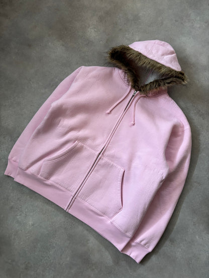 Supreme Faux Fur Zip Up Hooded Sweatshirt (Str. L)