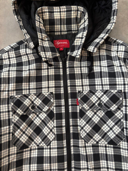 Supreme Lined Zip Up Hooded Flannel Shirt (Str. S)