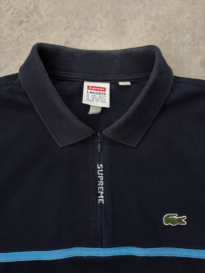 Supreme LACOSTE Pique Zip L/S Polo (Str. S)