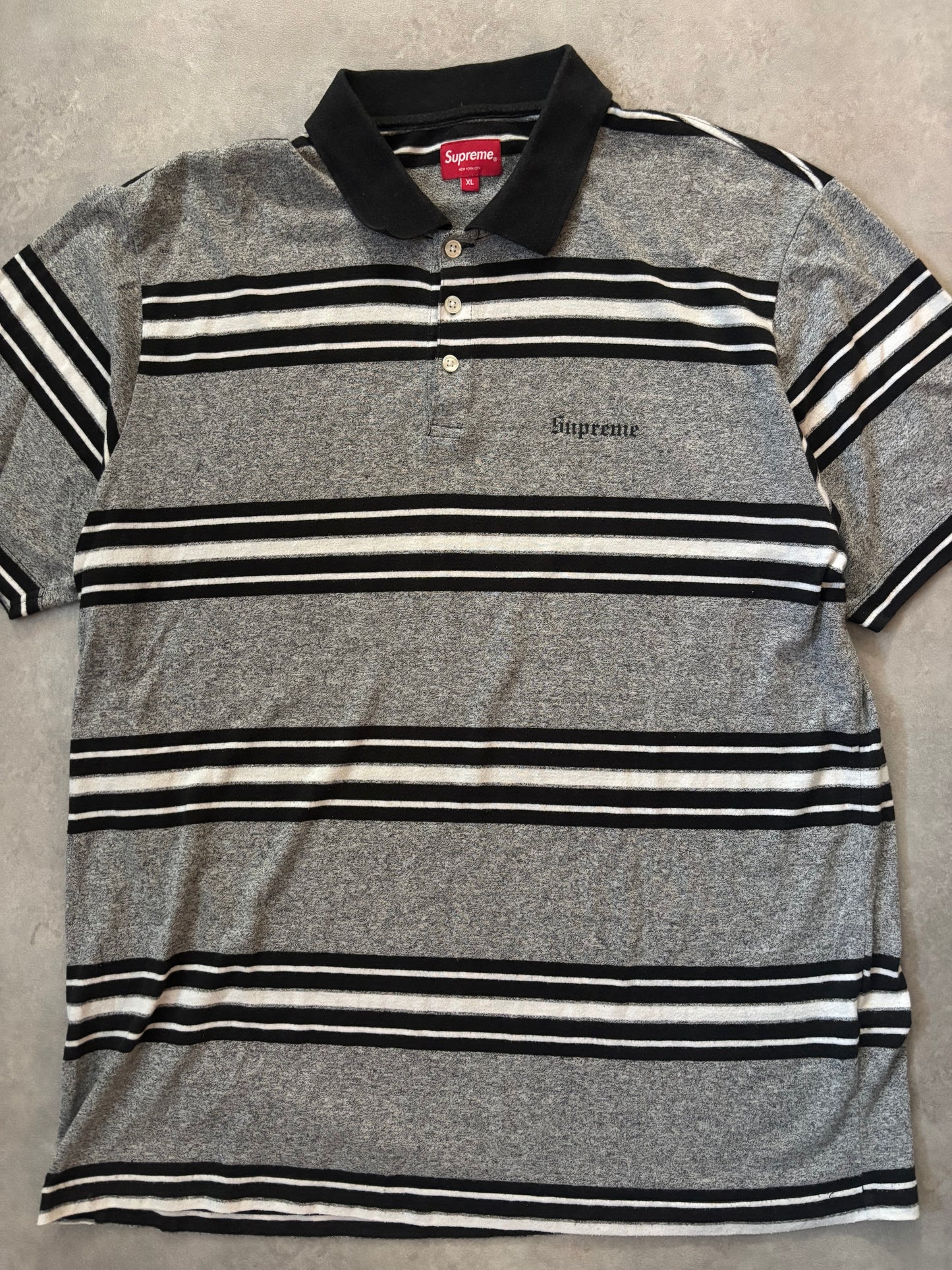 Supreme Heather Stripe Polo (Str. XL)