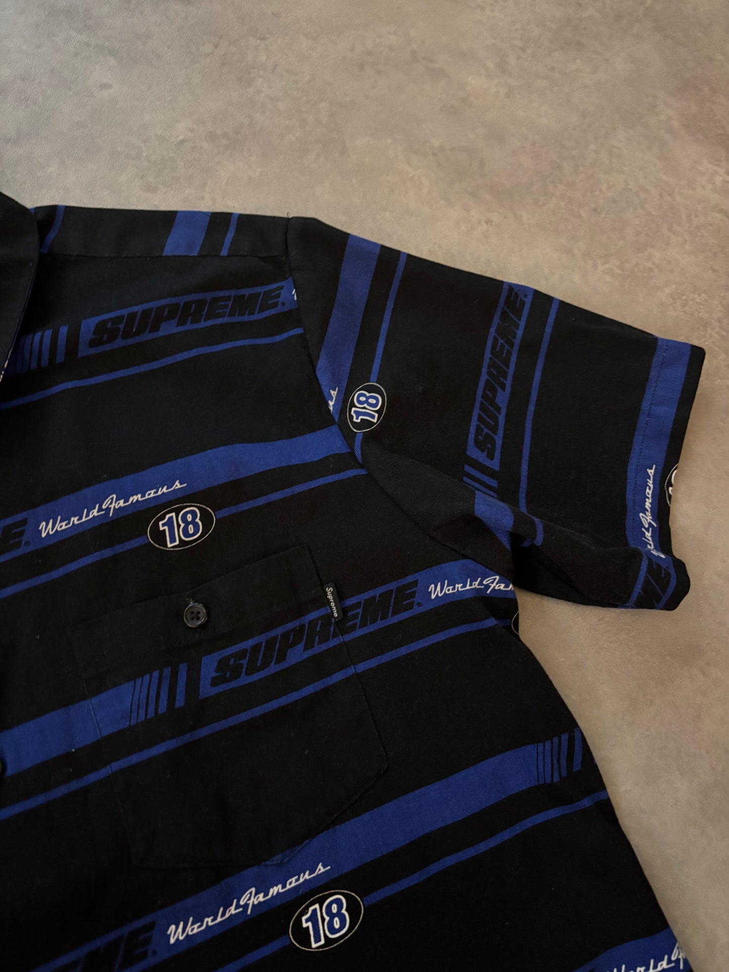 Supreme Striped Racing Work Shirt (Str. L)