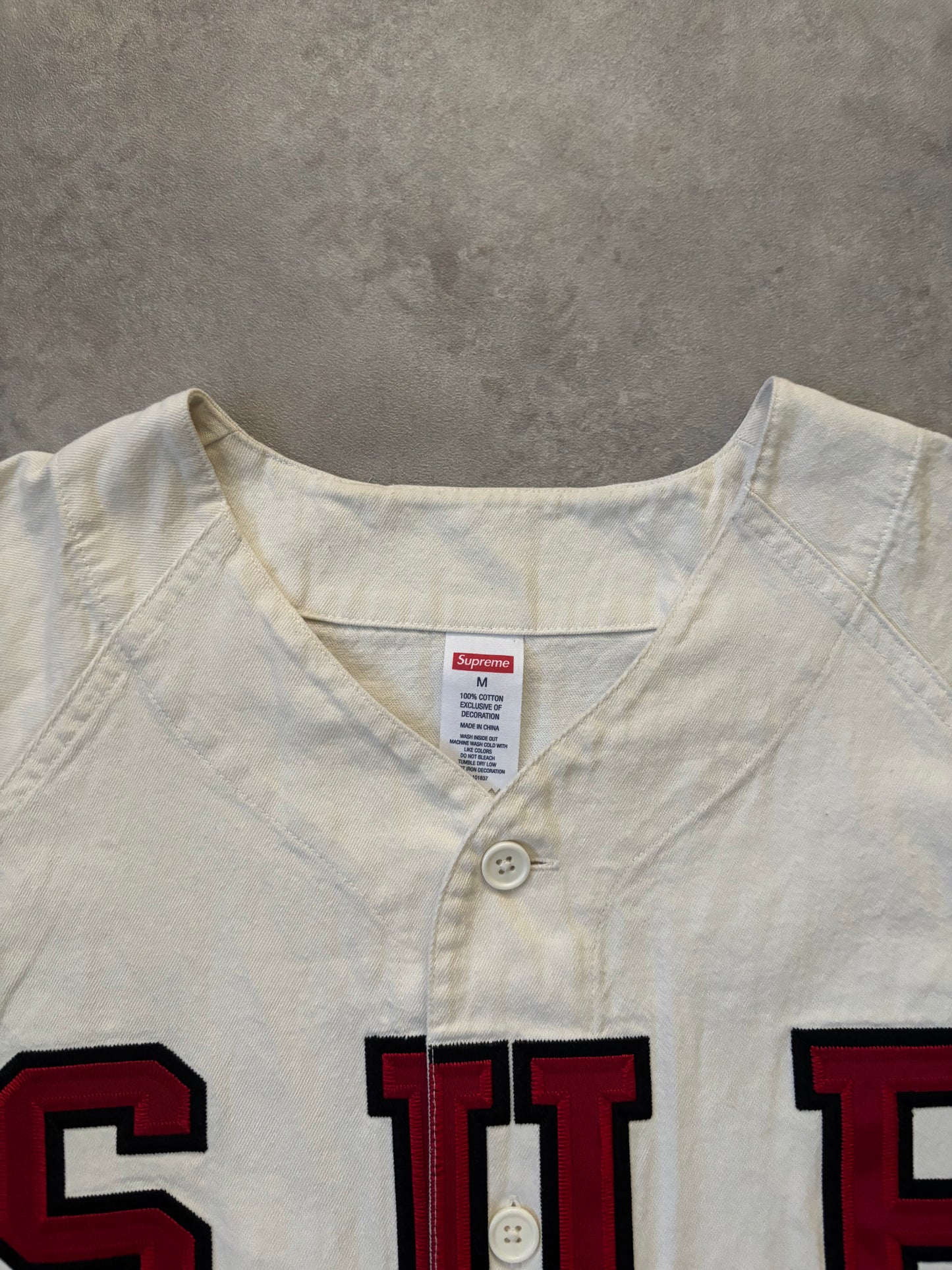 Supreme Denim Baseball Jersey (Str. M)
