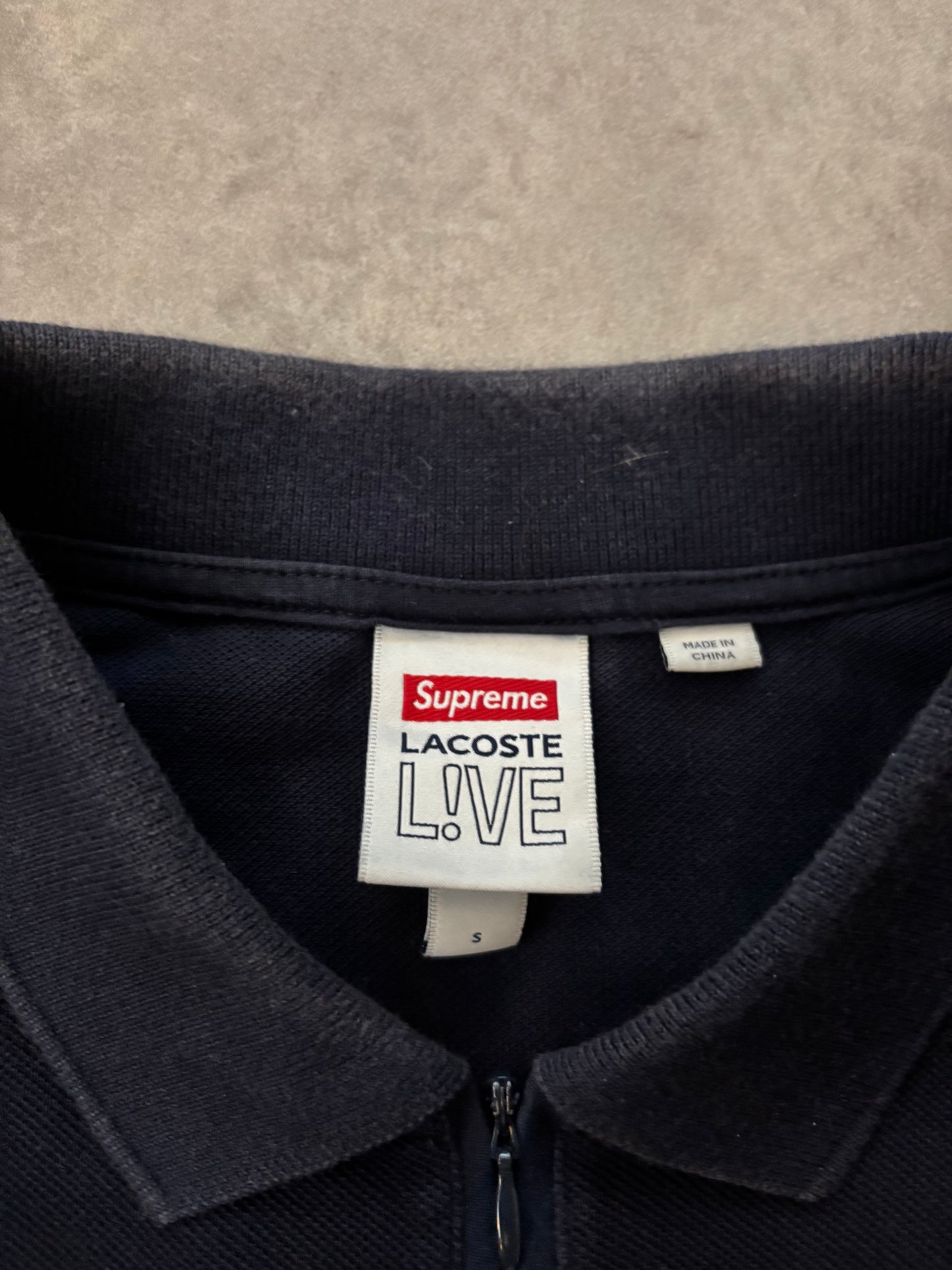 Supreme LACOSTE Pique Zip L/S Polo (Str. S)