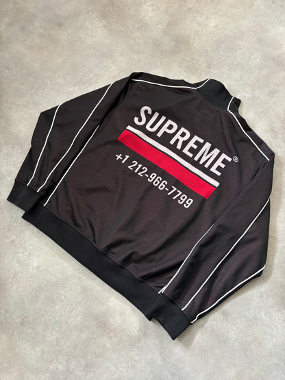 Supreme Phone Number Zip Up Sweatshirt (Str. L)