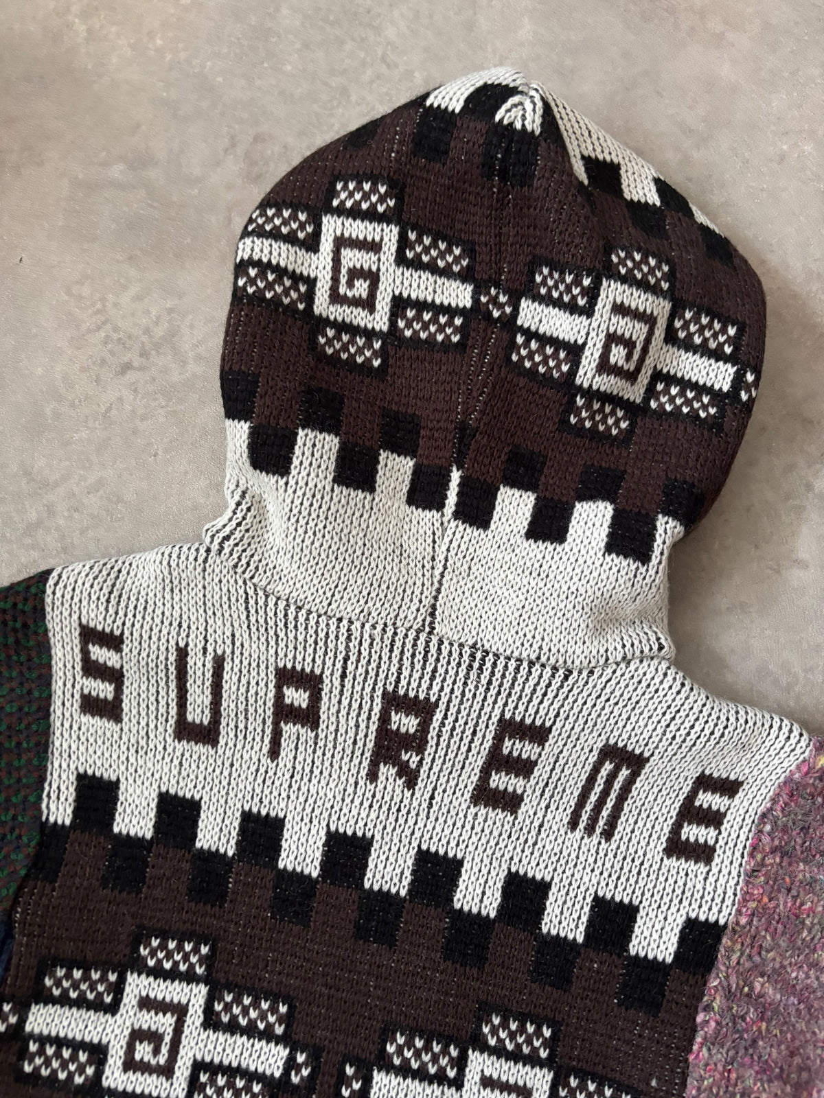 Supreme Patchwork Zip Up Hooded Sweater (Str. M)