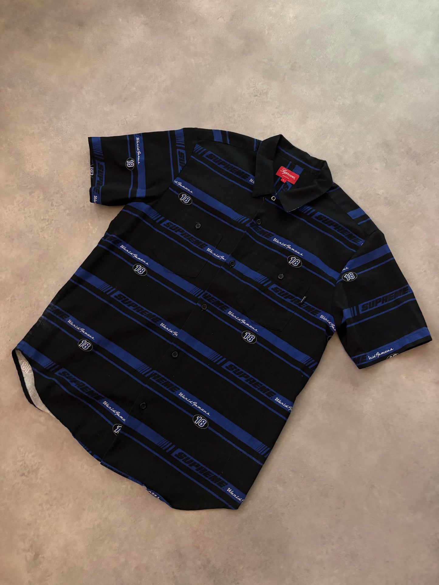 Supreme Striped Racing Work Shirt (Str. L)