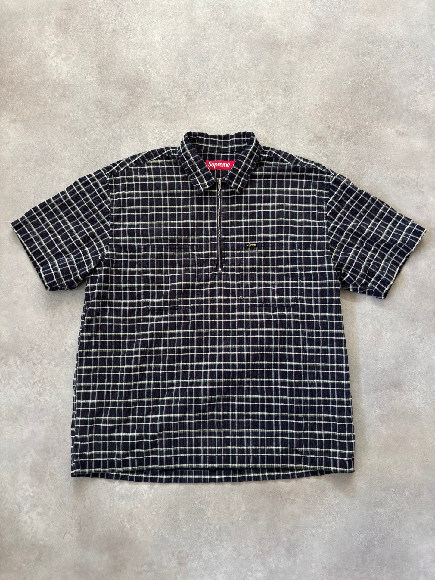 Supreme Plaid Corduroy Half Zip S/S Shirt (Str. M)