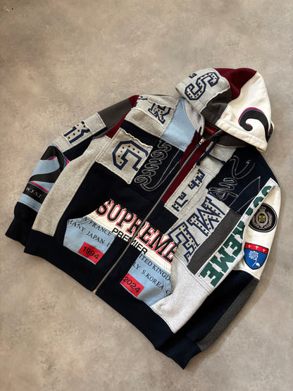 Supreme Patchwork Zip Up Hoodie (Str. S)