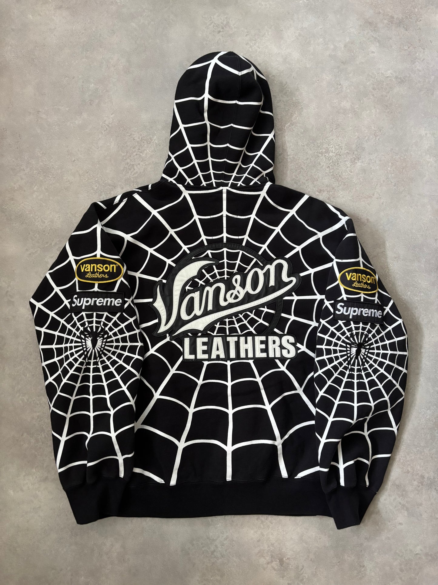 Supreme Vanson Leathers Spider-Man Zip Up Hoodie (Str. M)