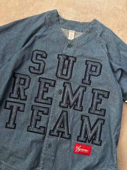 Supreme Denim Baseball Jersey (Str. M)