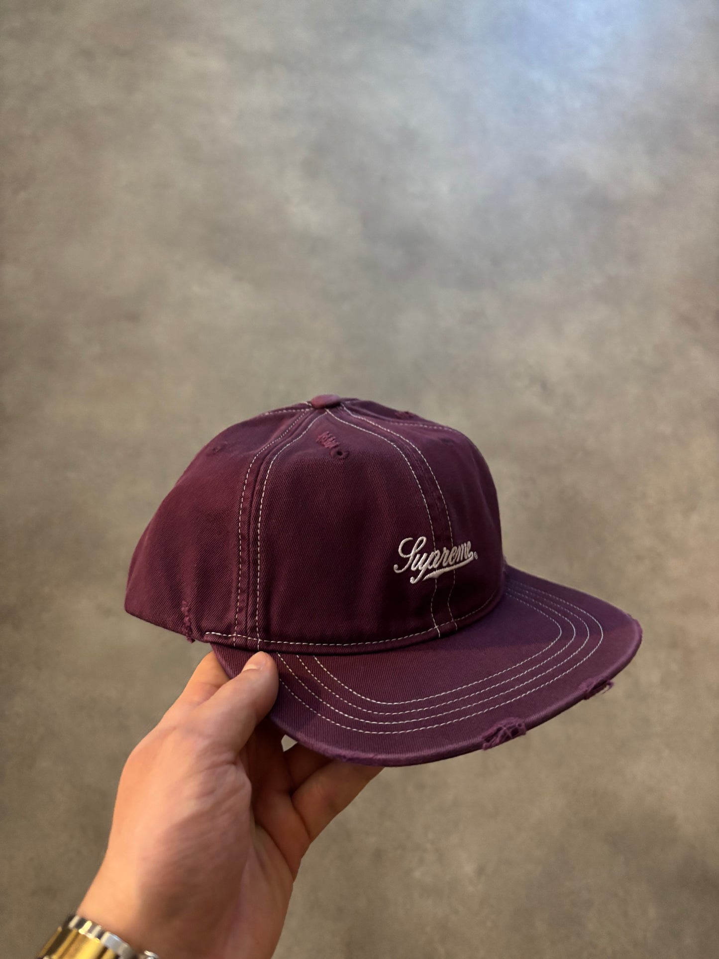 Supreme Distressed Script 6-Panel