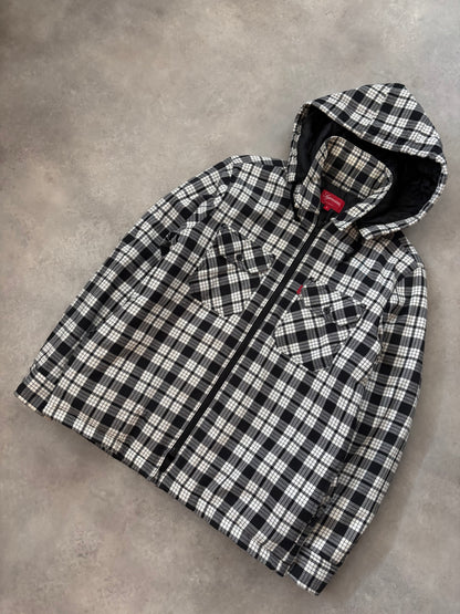 Supreme Lined Zip Up Hooded Flannel Shirt (Str. S)