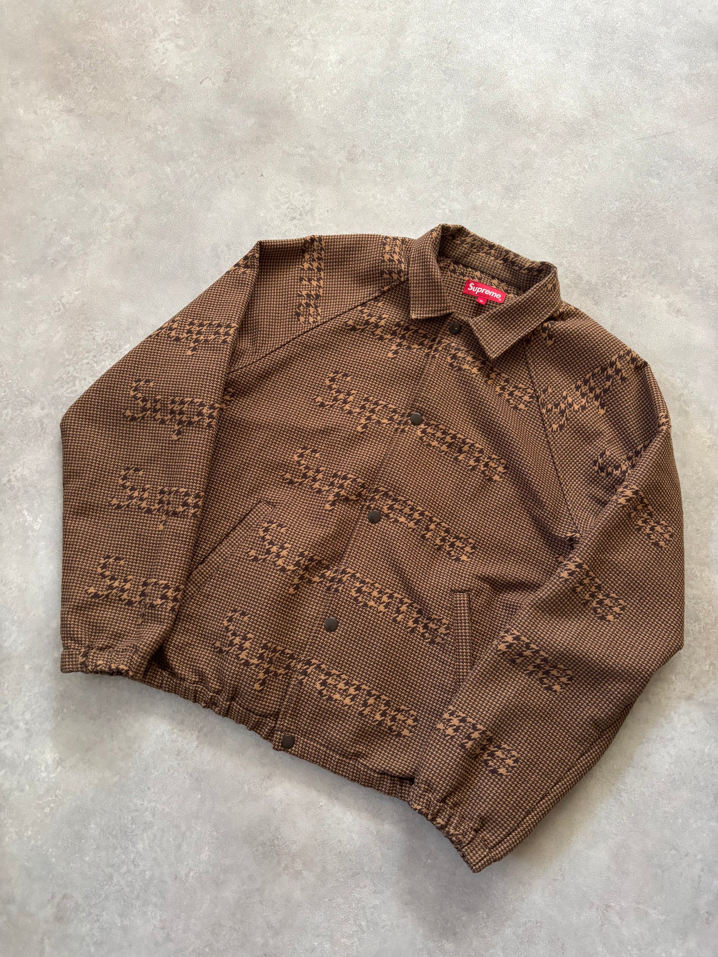 Supreme Houndstooth Logos Snap Front Jacket (Str. M)