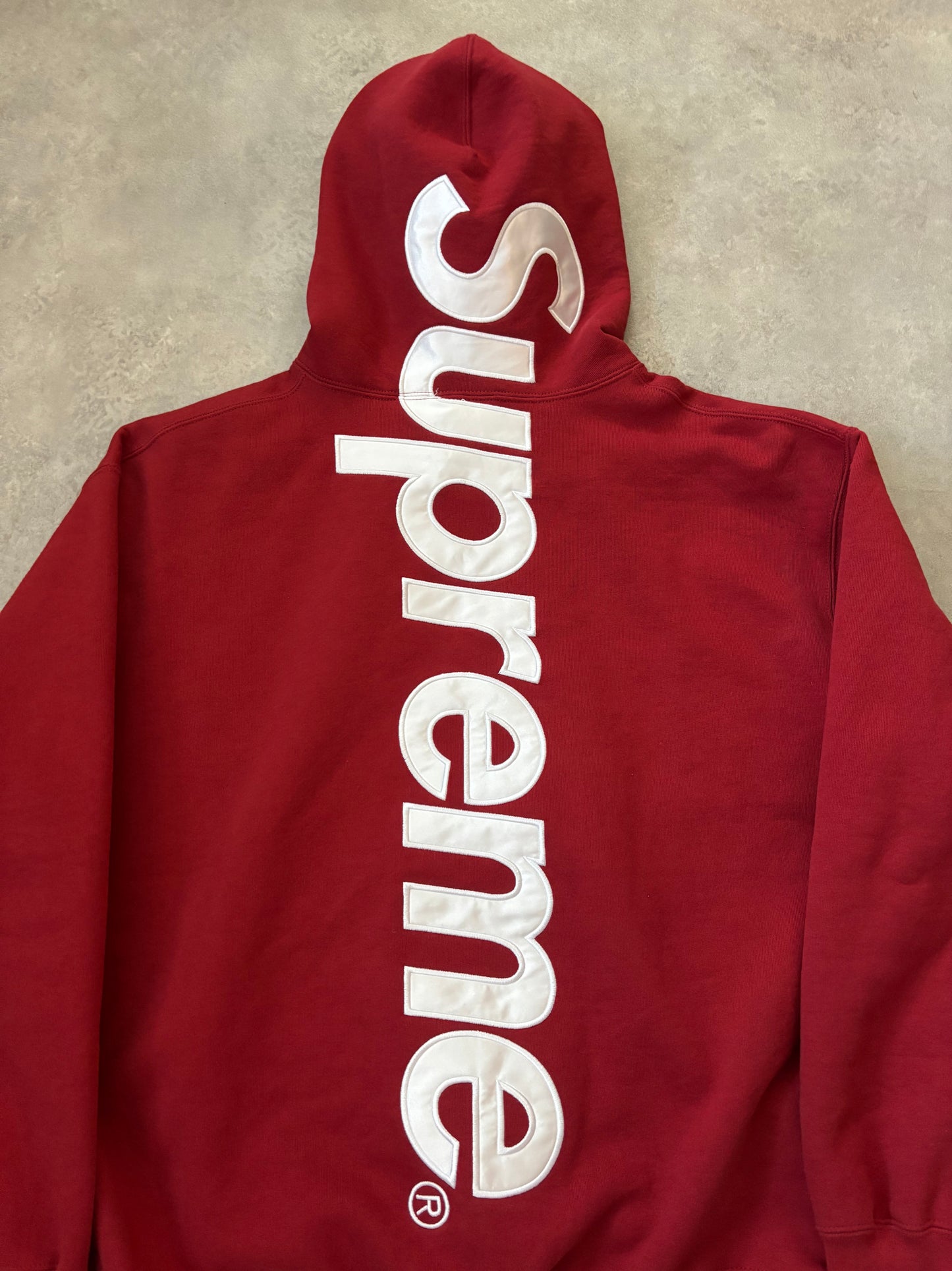 Supreme Satin Appliqué Hooded Sweatshirt (Str. L)