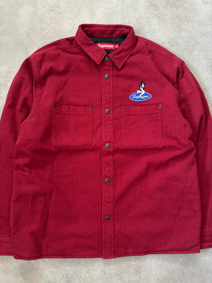 Supreme Quilted Lined Denim Snap Shirt (Str. M)