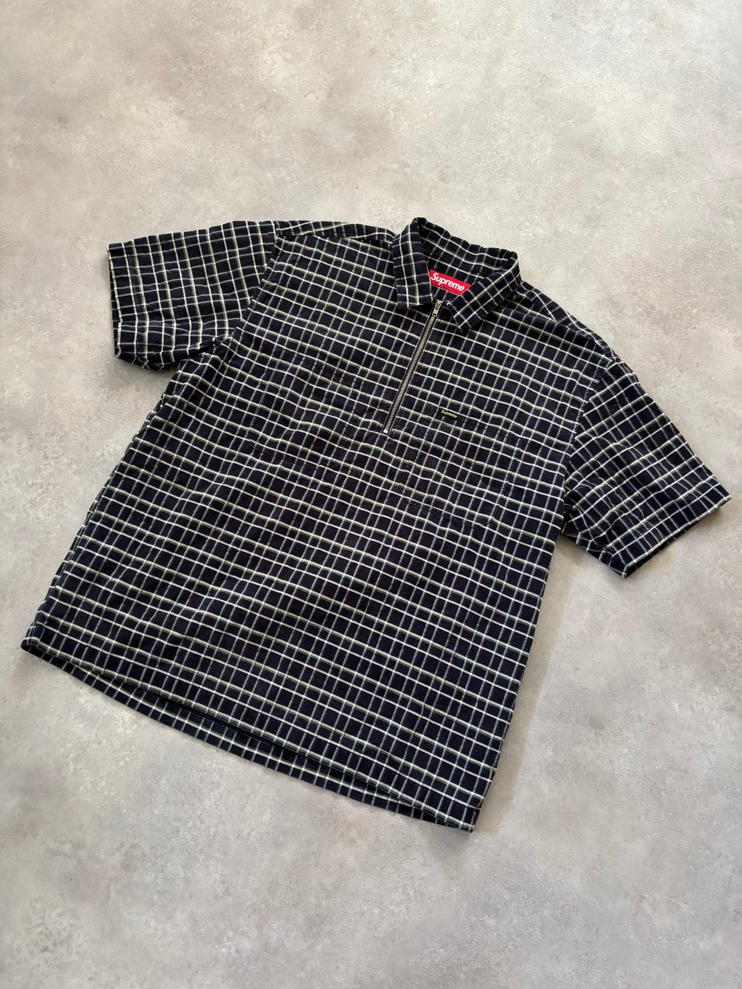 Supreme Plaid Corduroy Half Zip S/S Shirt (Str. M)