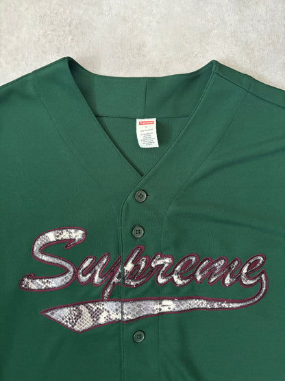 Supreme Snake Script Logo Baseball Jersey (Str. L)