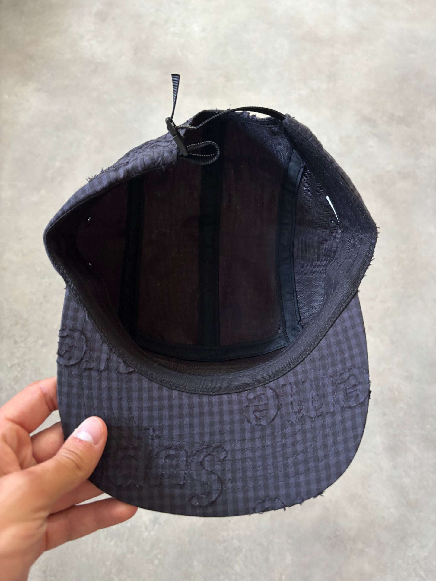Supreme Monogram Gingham Camp Cap