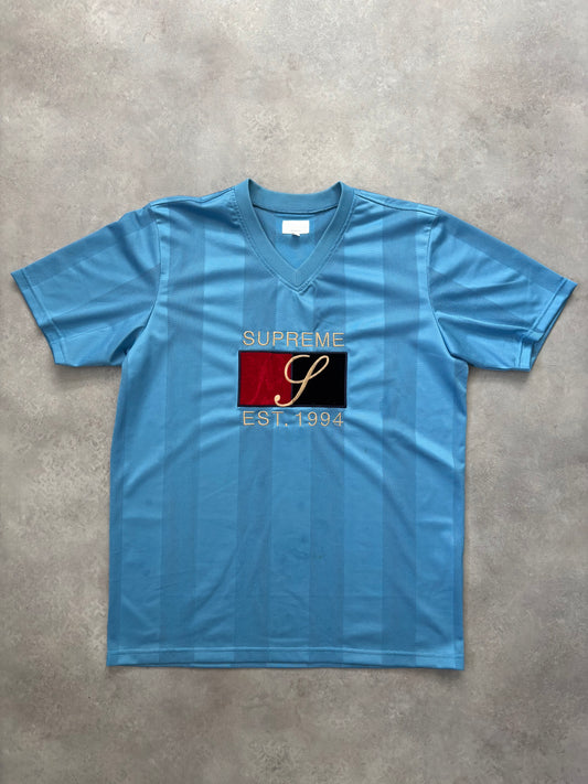 Supreme Velvet Logo Mesh Stripe Top (Str. M)