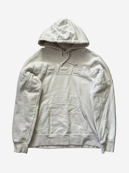 Supreme Set In Logo White Hoodie (Str. M)