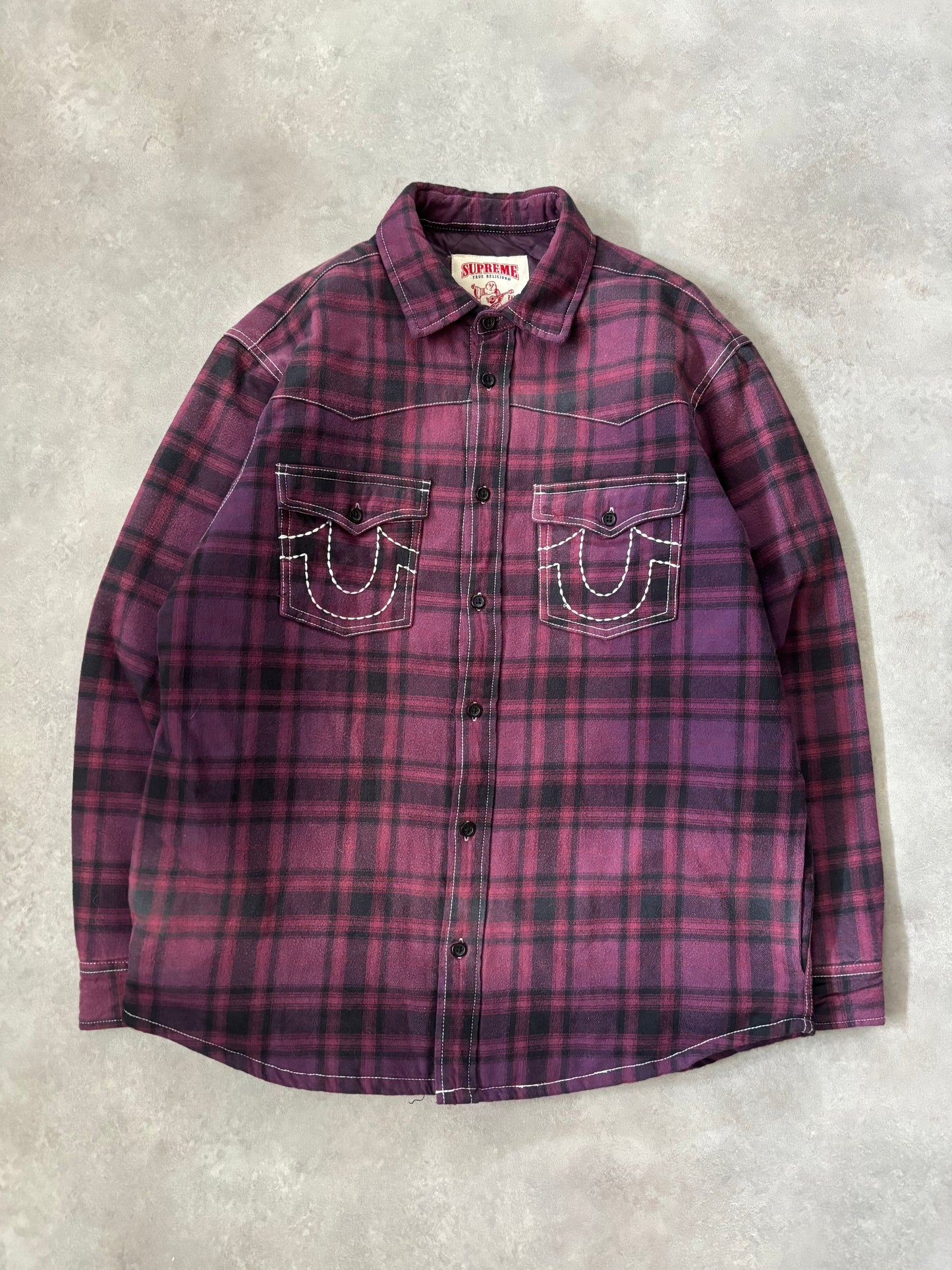 Supreme True Religion Quilted Lined Plaid Flannel (Str. M)