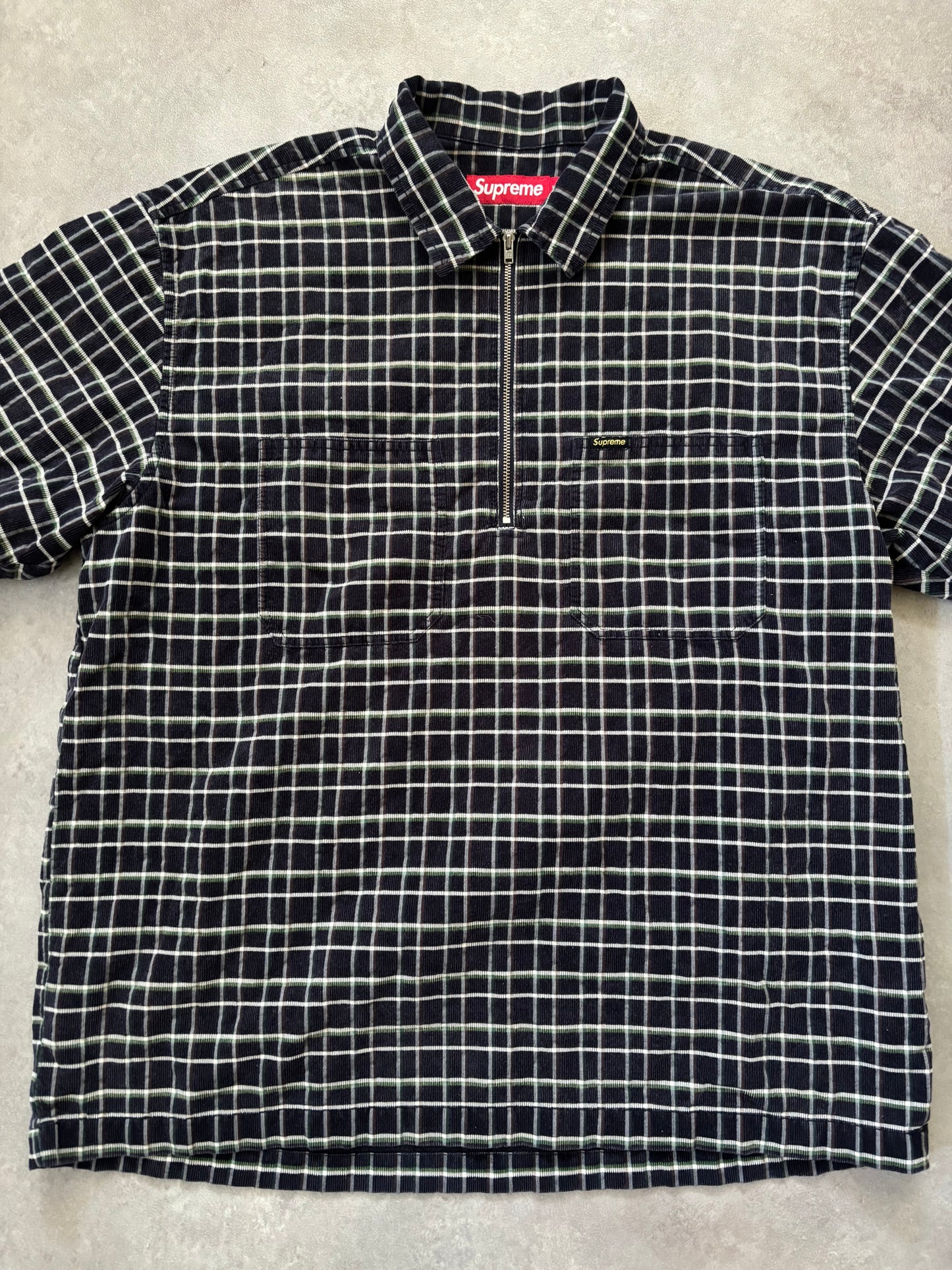 Supreme Plaid Corduroy Half Zip S/S Shirt (Str. M)