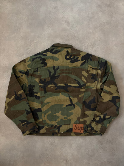 Supreme Jacquard Logos Denim Trucker Jacket