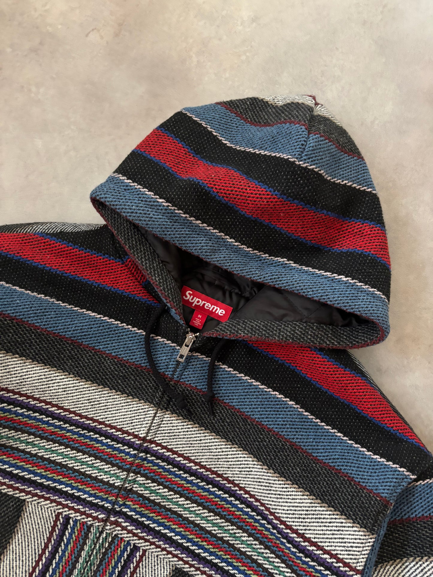 Supreme Woven Stripe Hooded Jacket (Str. M)