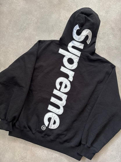 Supreme Satin Applique Hooded Sweatshirt (Str. L)