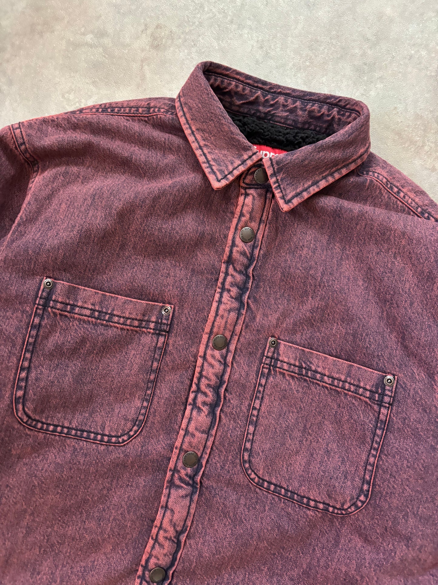 Supreme Shearling Lined Denim Work Shirt (Str. M)