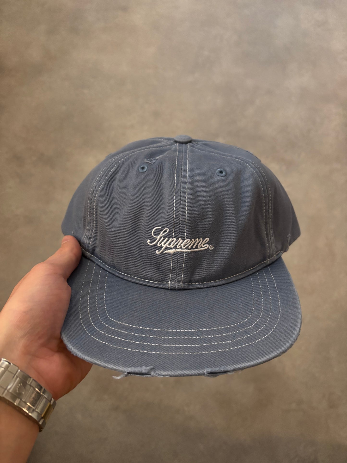 Supreme Distressed Script 6-Panel