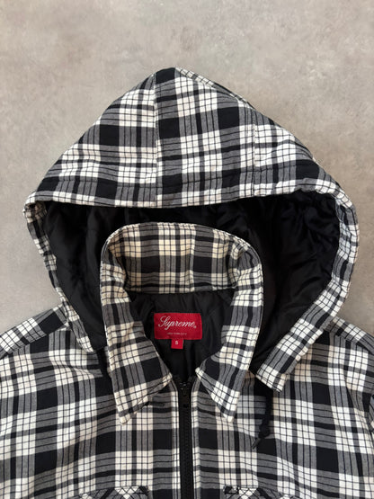 Supreme Lined Zip Up Hooded Flannel Shirt (Str. S)