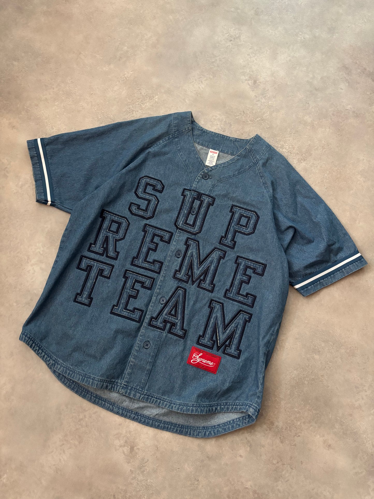 Supreme Denim Baseball Jersey (Str. M)