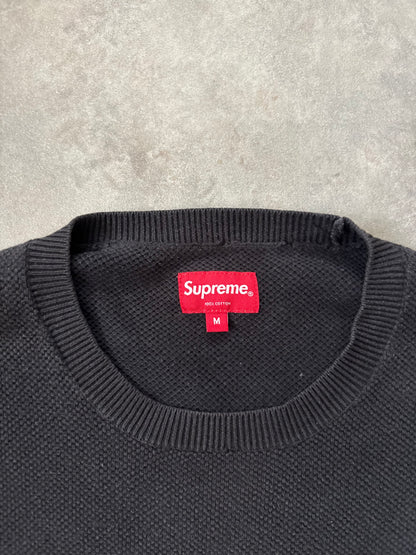 Supreme Logo Stripe Pique Crewneck (Str. M)