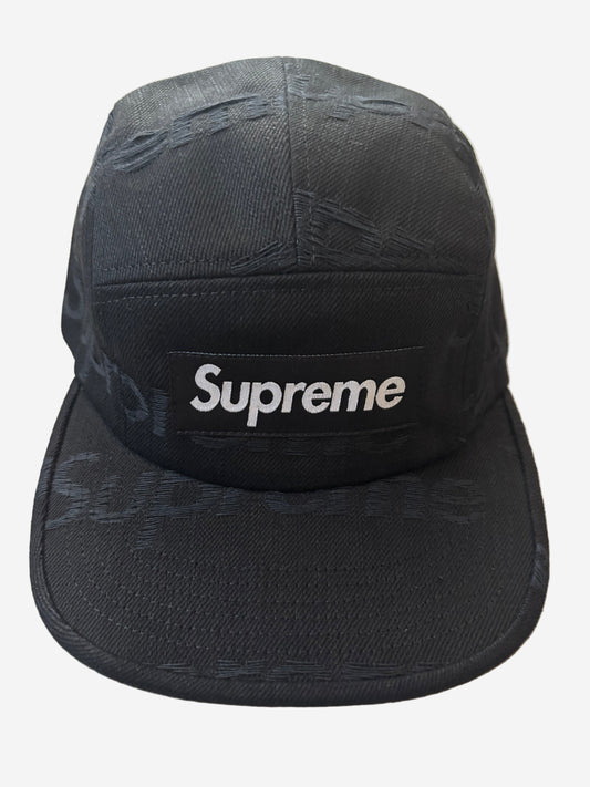 Supreme Jacquard Logos Denim Camp Cap