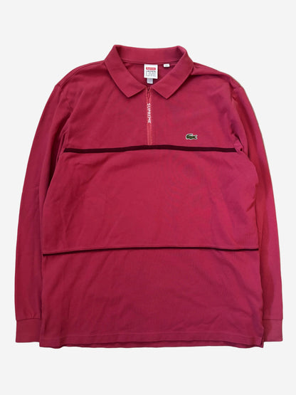Supreme LACOSTE Pique Zip L/S Polo (Str. L)