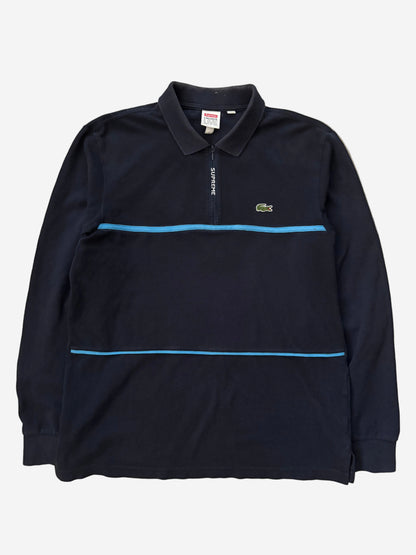 Supreme LACOSTE Pique Zip L/S Polo (Str. S)