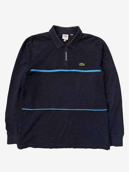 Supreme LACOSTE Pique Zip L/S Polo (Str. S)